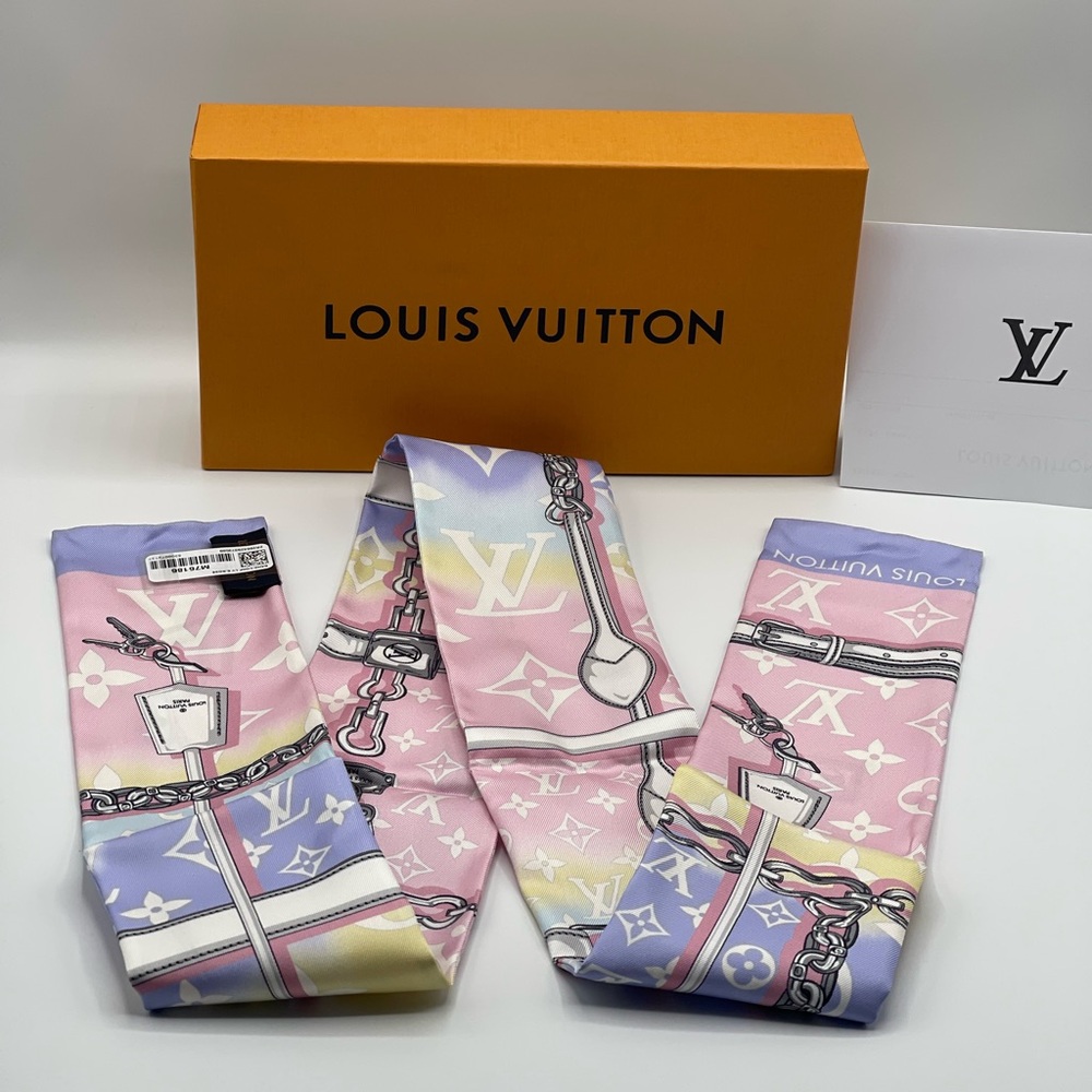Louis Vuitton Escale Confidential Bandeau Neckerchief Scarf Wrap Twilly Chocker